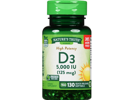Nature's Truth High Potency D3 5,000 IU (125 mcg) Quick Release Softgels
