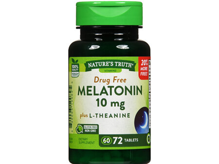 Nature's Truth Melatonin 10 mg Plus L-Theanine Tablets