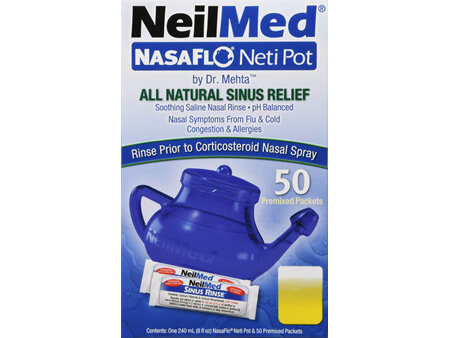 NeilMed NasaFlo Neti Pot with Premixed Packets