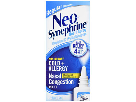 Neo-Synephrine Regular Strength Phenylephrine HCl 0.5% Nasal Decongestant Spray