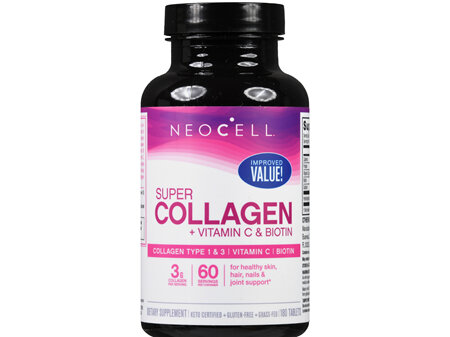 NeoCell Grassfed Collagen Peptides + Vitamin C & Biotin Tablets