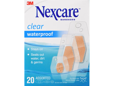 Nexcare Bandages Waterproof Assorted Clear