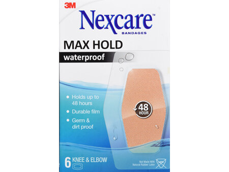 Nexcare Max Hold Bandages Waterproof Knee & Elbow