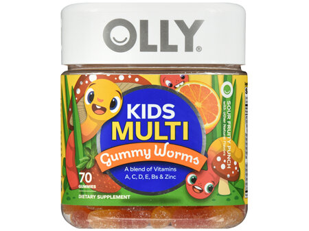 OLLY Kids Multi Gummy Worms Sour Fruity Punch