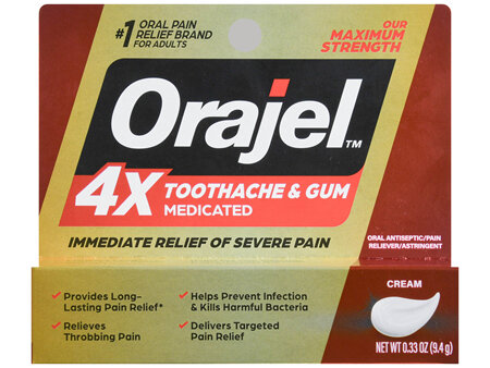 Orajel 4X Medicated Toothache & Gum Cream Maximum Strength