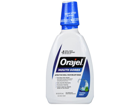 Orajel Mouth Sores Medicated Rinse Soothing Mint