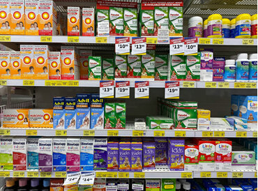 OTC products on shelves