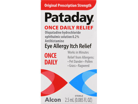 Pataday Olopatadine Hydrochloride Ophthalmic 0.2% Eye Allergy Itch Relief Solution Once Daily