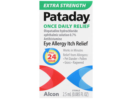 Pataday Olopatadine Hydrochloride Ophthalmic 0.7% Eye Allergy Itch Relief Solution Once Daily Extra