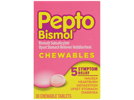 Pepto-Bismol Bismuth Subsalicylate Chewable Tablets