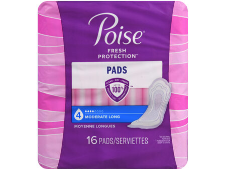 Poise Fresh Protection Pads Moderate Long