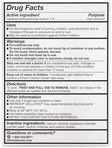 Refresh Celluvisc Lubricant Eye Gel Single-Use Containers - Buena Vista Drug Refresh Celluvisc Lubricant Eye Gel Single-Use Containers - Buena Vista Drug