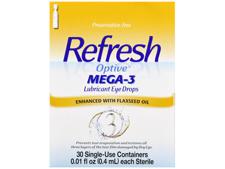 Refresh Optive Mega-3 Lubricant Eye Drops Single-Use Containers