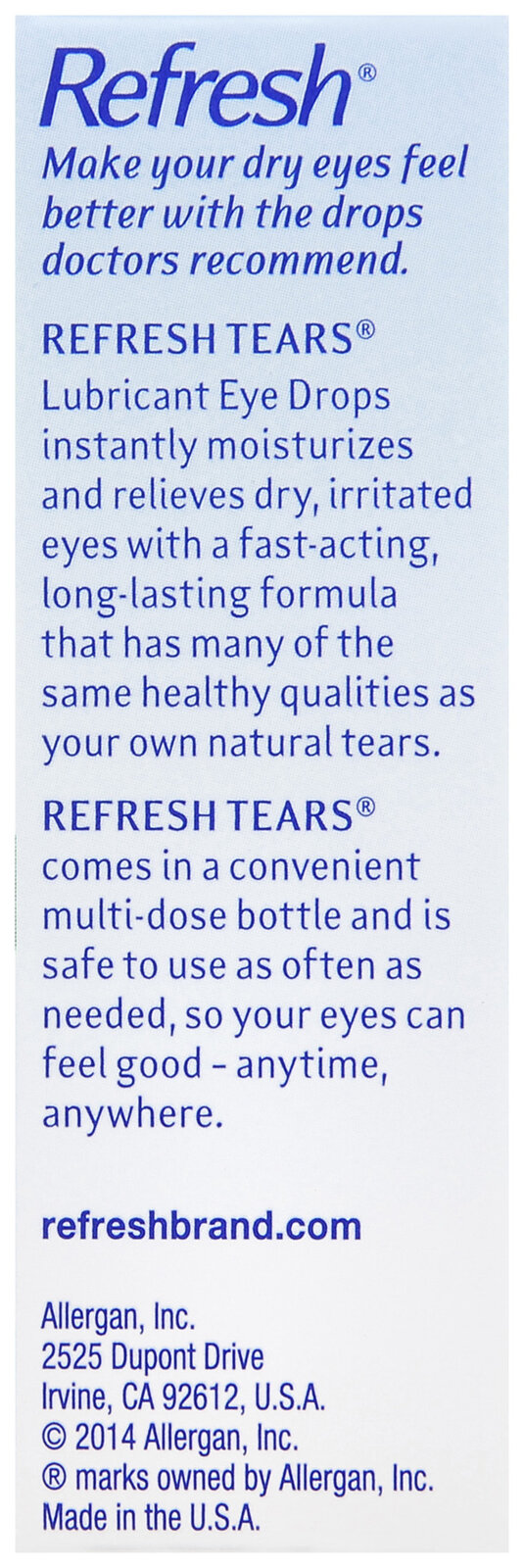 Refresh Tears Lubricant Eye Drops - Buena Vista Drug Refresh Tears Lubricant Eye Drops - Buena Vista Drug