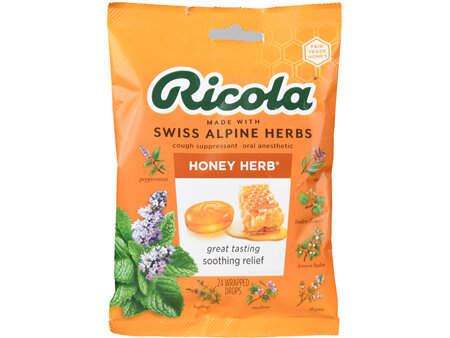 Ricola Cough Suppressant/Oral Anesthetic Drops Honey Herb