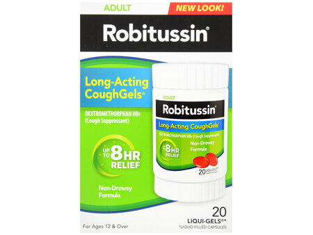 Robitussin Adult Dextromethorphan HBr Cough Suppressant Long-Acting CoughGels