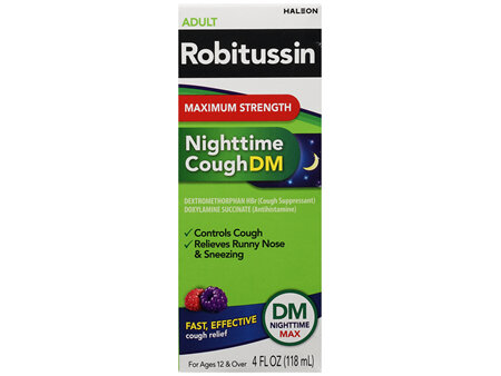 Robitussin Adult Nighttime Cough DM Liquid Maximum Strength
