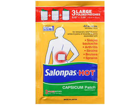 Salonpas-Hot Capsicum Topical Analgesic Patches Large
