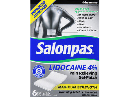 Salonpas Lidocaine 4% Pain Relieving Gel-Patches
