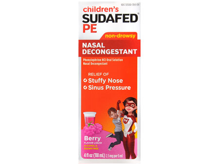 SUDAFED PE Children's Nasal Decongestant Liquid Berry