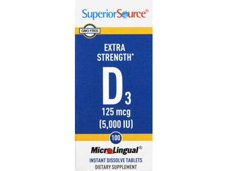 SuperiorSource D3 125 mcg MicroLingual Instant Dissolve Tablets Extra Strength