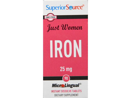 SuperiorSource Just Women Iron 25 mg MicroLingual Instant Dissolve Tablets