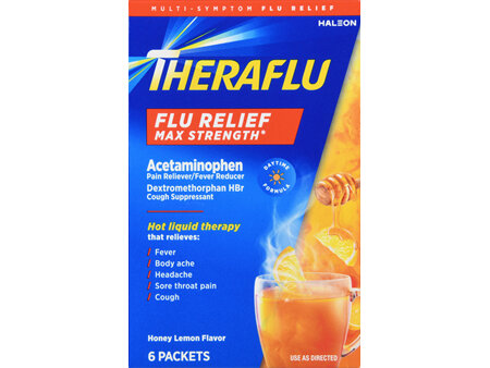 Theraflu Flu Relief Daytime Formula Packets Max Strength Honey Lemon