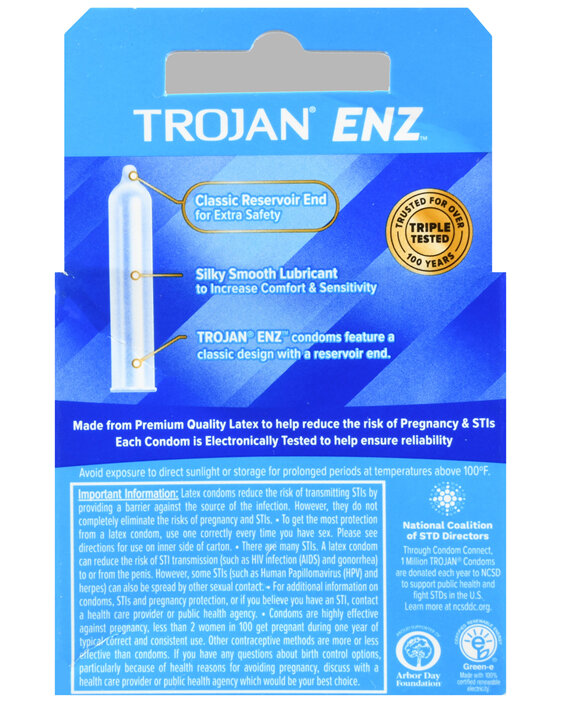 TROJAN ENZ Lubricated Latex Condoms - Buena Vista Drug TROJAN ENZ Lubricated Latex Condoms - Buena Vista Drug