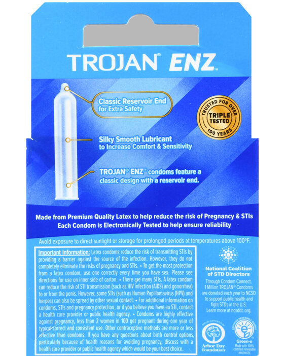 TROJAN ENZ Lubricated Latex Condoms - Buena Vista Drug TROJAN ENZ Lubricated Latex Condoms - Buena Vista Drug