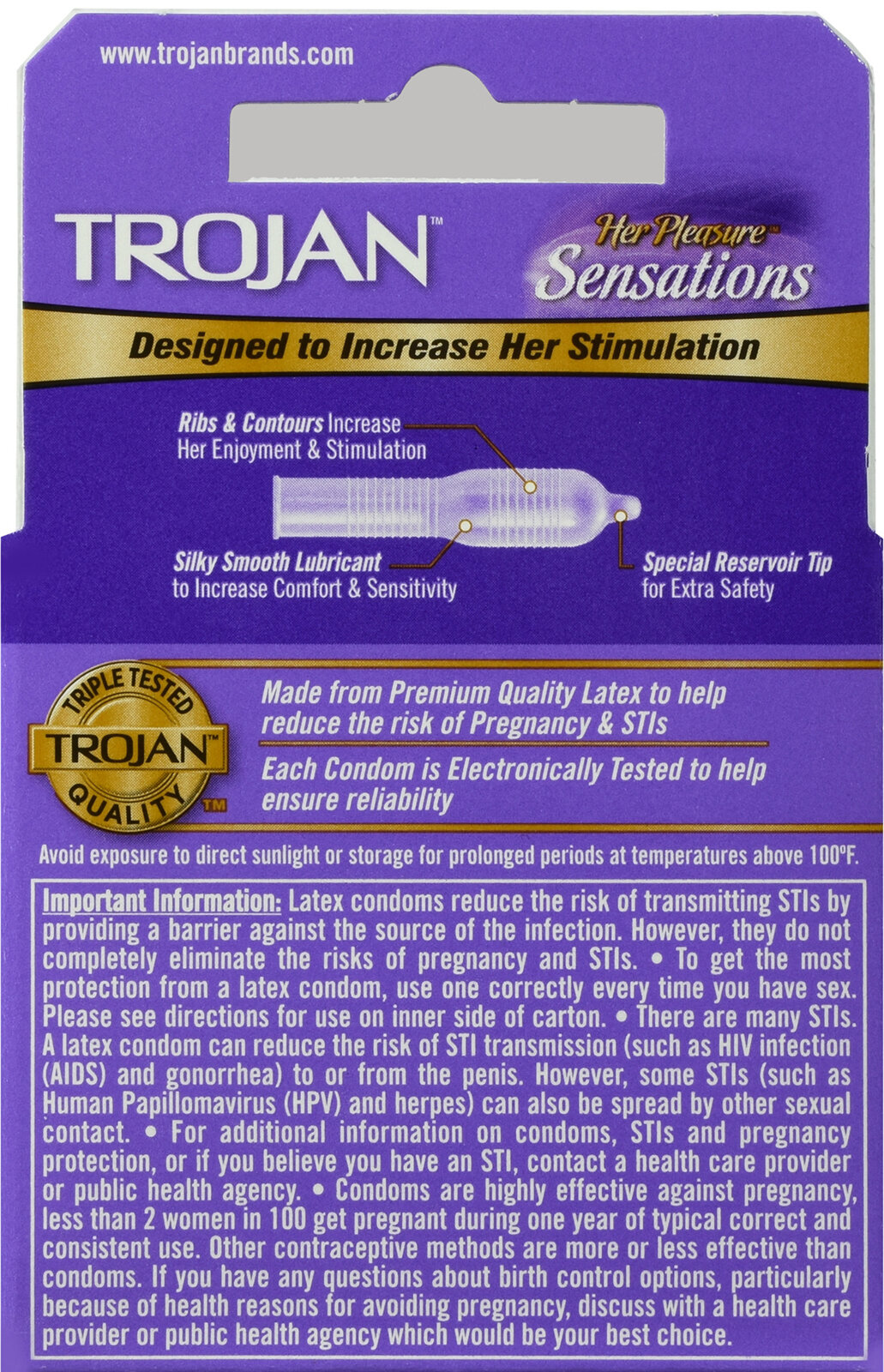 TROJAN Her Pleasure Sensations Lubricated Latex Condoms - Buena Vista Drug TROJAN Her Pleasure Sensations Lubricated Latex Condoms - Buena Vista Drug