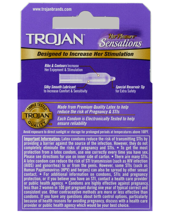 TROJAN Her Pleasure Sensations Lubricated Latex Condoms - Buena Vista Drug TROJAN Her Pleasure Sensations Lubricated Latex Condoms - Buena Vista Drug