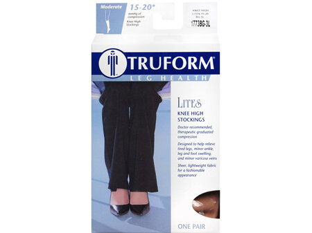 TRUFORM Lites Knee High Stockings Moderate Compression Size 3XL Beige