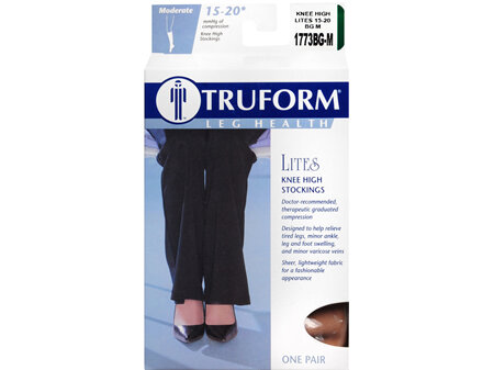TRUFORM Lites Knee High Stockings Moderate Compression Size M Beige