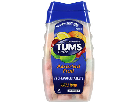 Tums Calcium Carbonate Antacid Chewable Tablets Assorted Fruit
