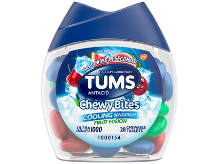 Tums Calcium Carbonate Antacid Chewy Bites Ultra Strength Fruit Fusion