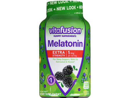 Vitafusion Melatonin 5 mg Gummies Extra Strength Natural Blackberry