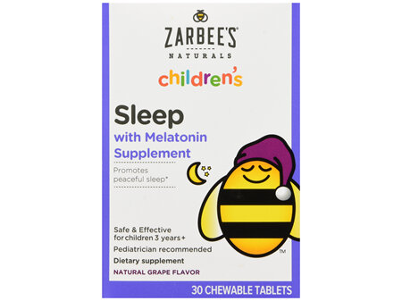 Zarbee's Naturals Children's Sleep With Melatonin Chewable Tablets Natural Grape