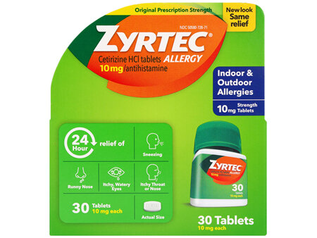 Zyrtec Allergy Cetirizine HCl 10 mg 24 Hour Tablets